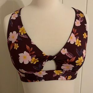 VS PINK Maroon floral print sorts bra